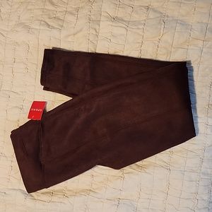 Spanx maroon suede leggings medium, NWT